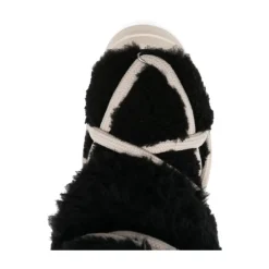 Vinterstøvler<Rick Owens Shearling Snøresko Sort