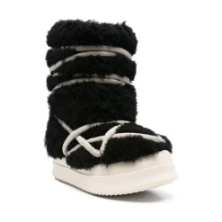 Vinterstøvler<Rick Owens Shearling Snøresko Sort