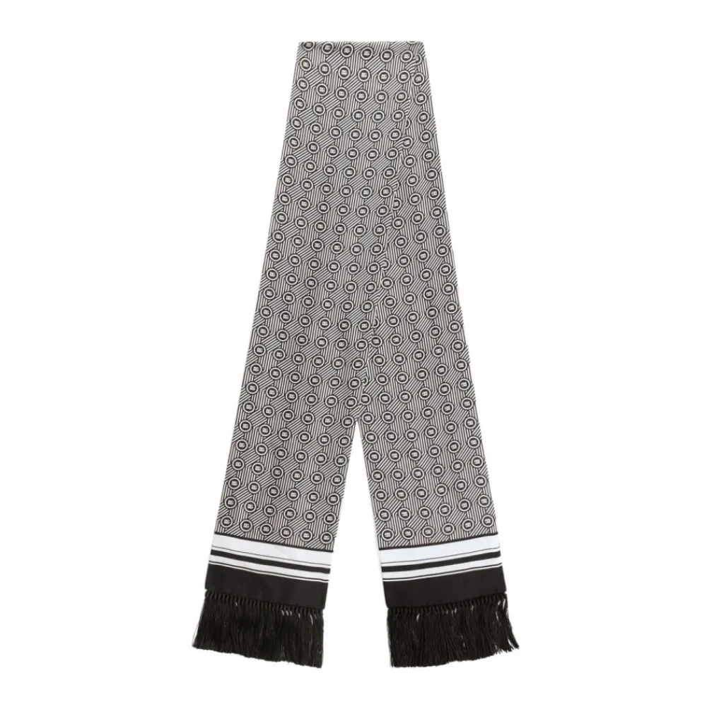 Halstørklæder Og Tørklæder<Dolce & Gabbana Silke Geometrisk Print Tørklæde Sort