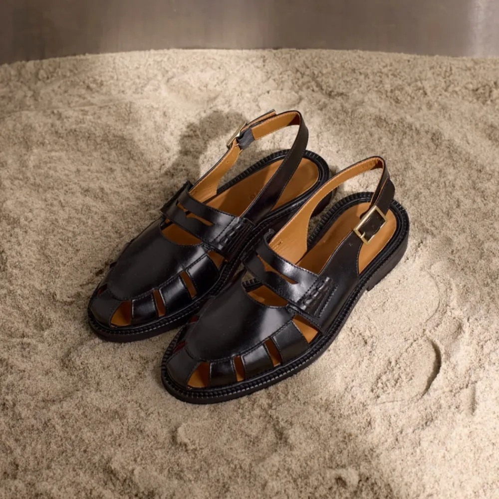 Sandaler<Angulus Slingback Loafer med Cut-Out Mønster Sort