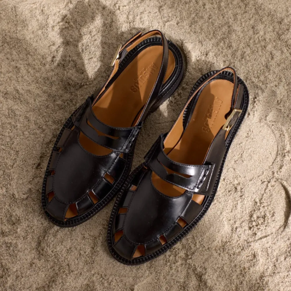 Sandaler<Angulus Slingback Loafer med Cut-Out Mønster Sort