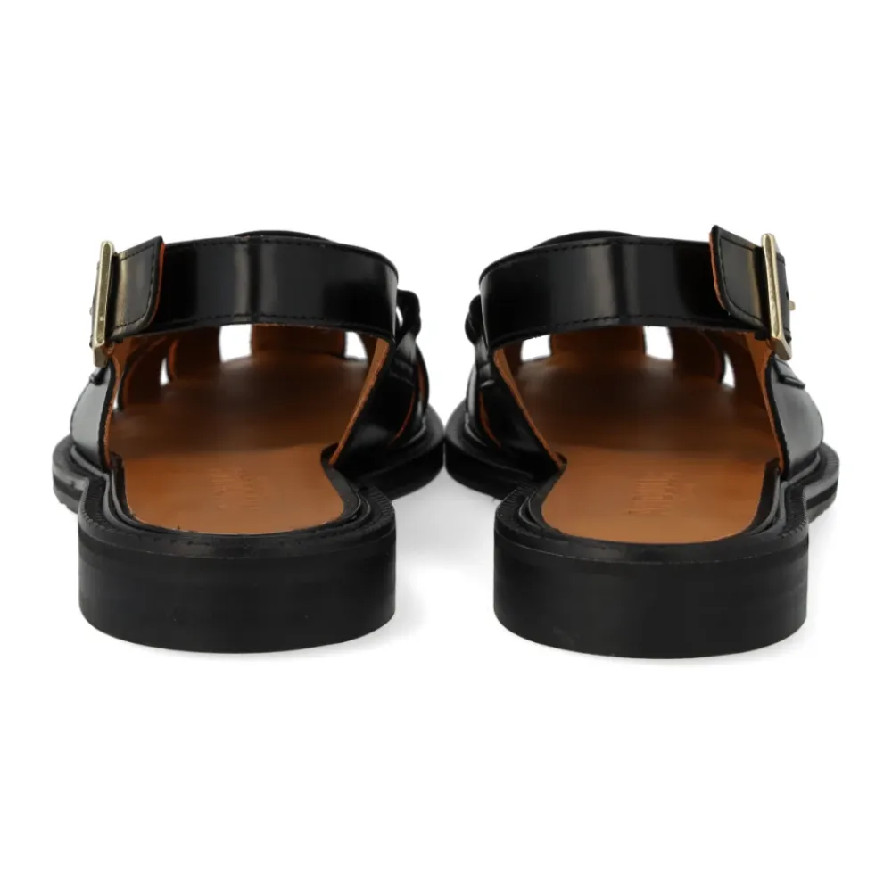 Sandaler<Angulus Slingback Loafer med Cut-Out Mønster Sort