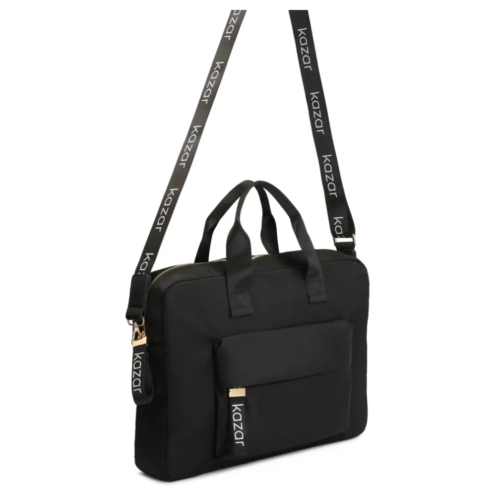 Laptop Tasker^Kazar Tekstil Laptop Taske med Håndtag Sort