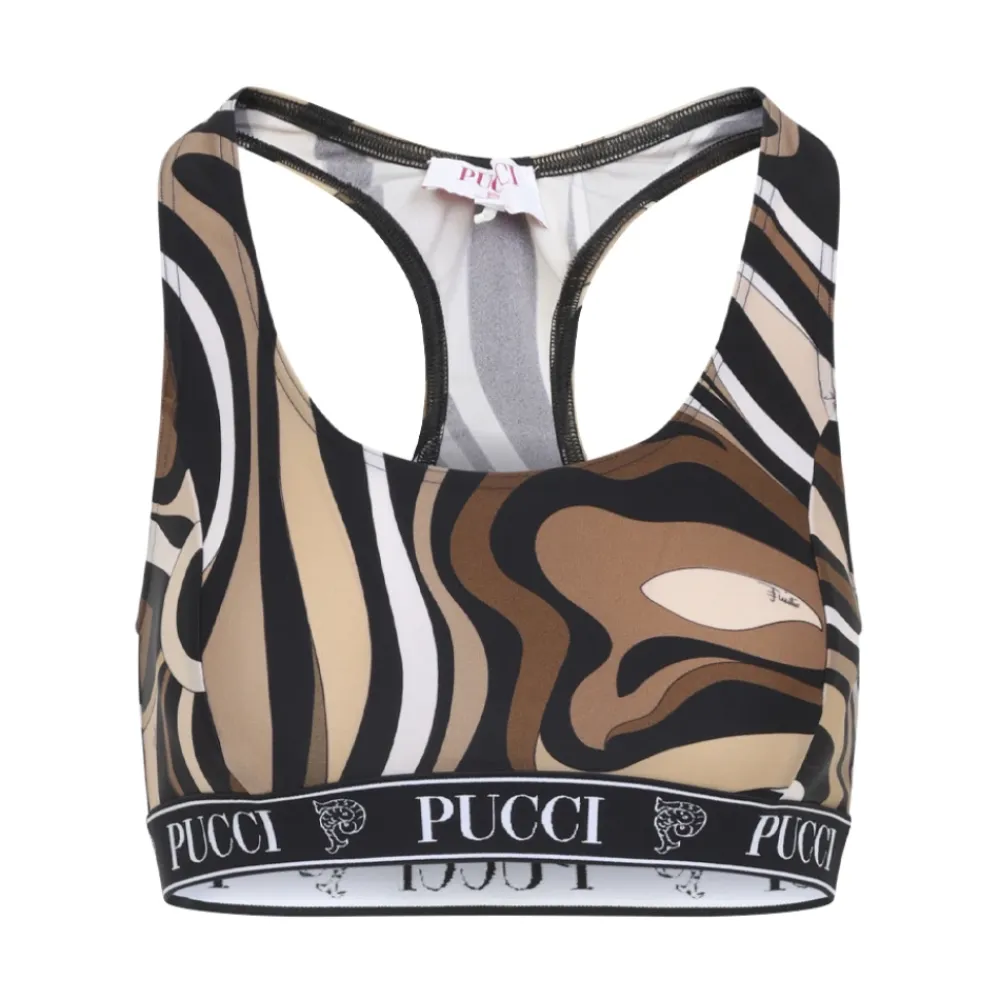 T-Shirts & Toppe<Pucci Sort Topslid AW25 Elegant Stil Multifarvet