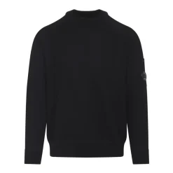 Strik<C.P. Company Uld-Bomuld Sweater AW25 Sort