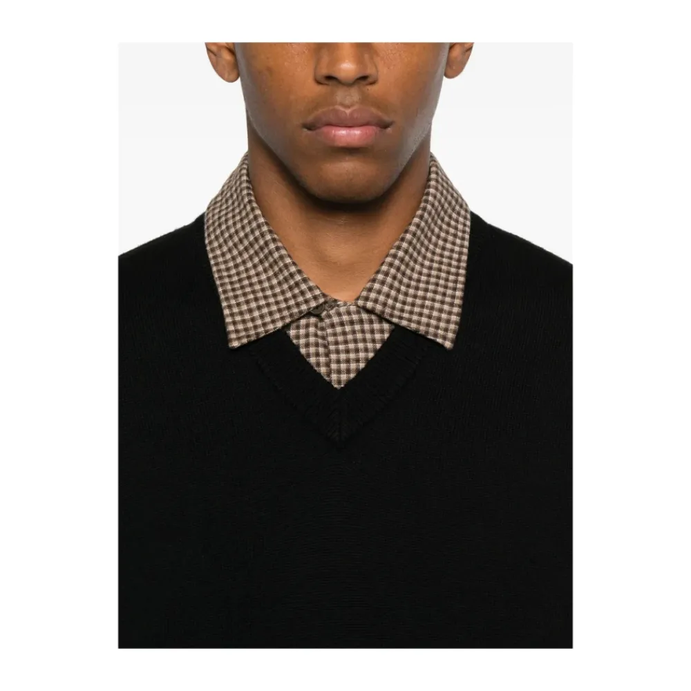 Strik^Sunflower V-hals Uld Sweater Sort