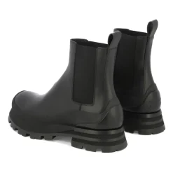 Chelsea Boots<Alexander McQueen e ankellæderstøvler til mænd Sort