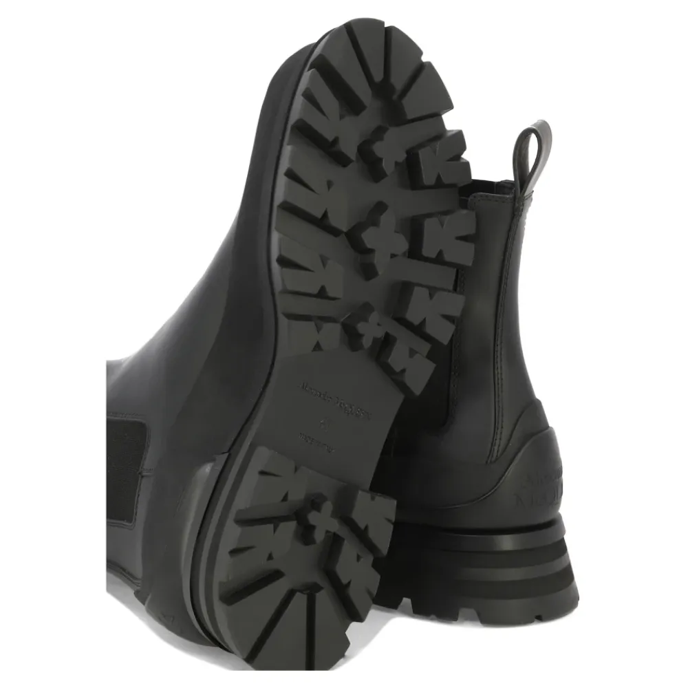 Chelsea Boots<Alexander McQueen e ankellæderstøvler til mænd Sort