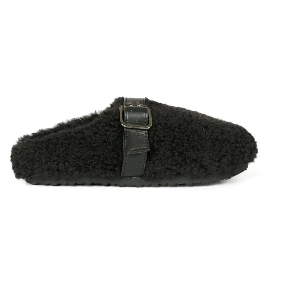 Sandaler^Stella McCartney e Eco-Shearling Træsko med Stjernestropp Sort