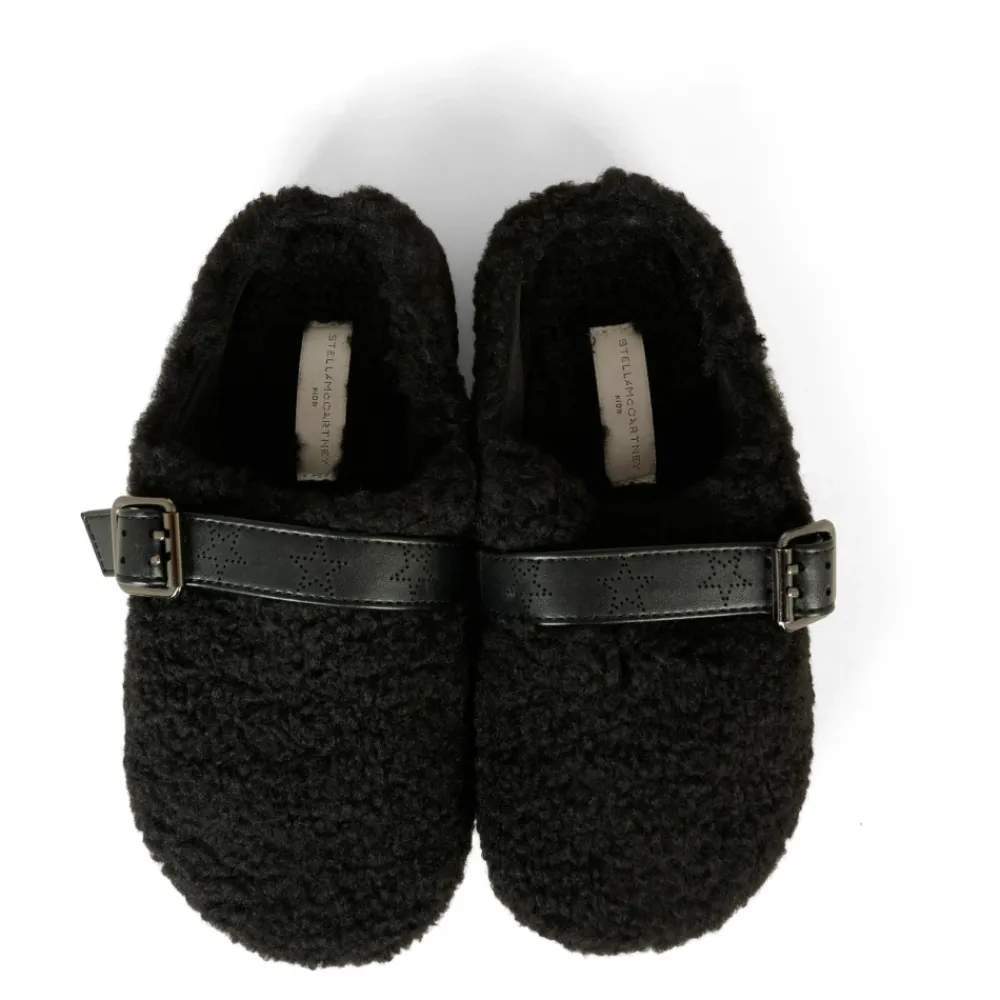 Sandaler^Stella McCartney e Eco-Shearling Træsko med Stjernestropp Sort