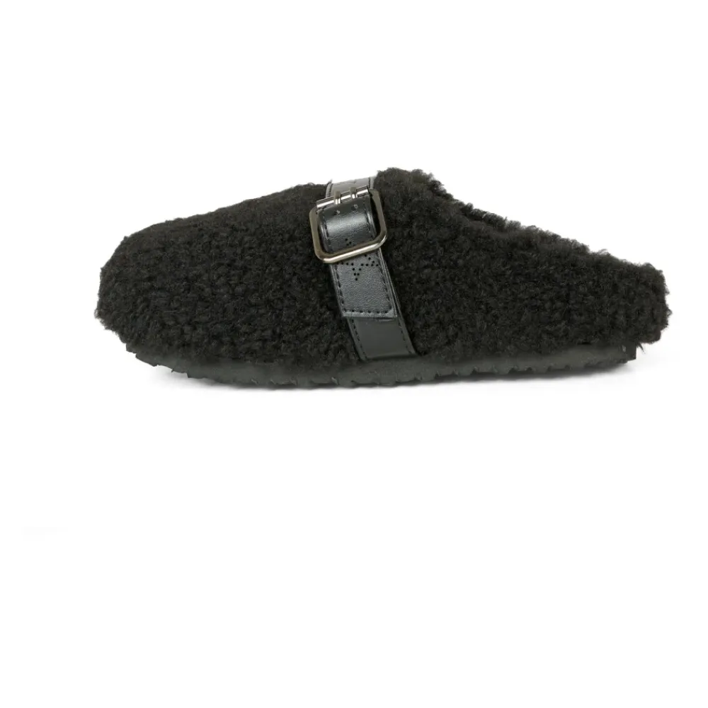Sandaler^Stella McCartney e Eco-Shearling Træsko med Stjernestropp Sort