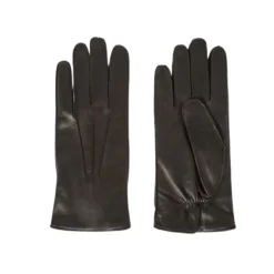 Handsker|Handsker<Loro Piana e Lamme Læder Strikkede Uldhandsker Sort