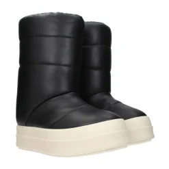 Vinterstøvler<Rick Owens e læder ankelstøvler med lynlås Sort