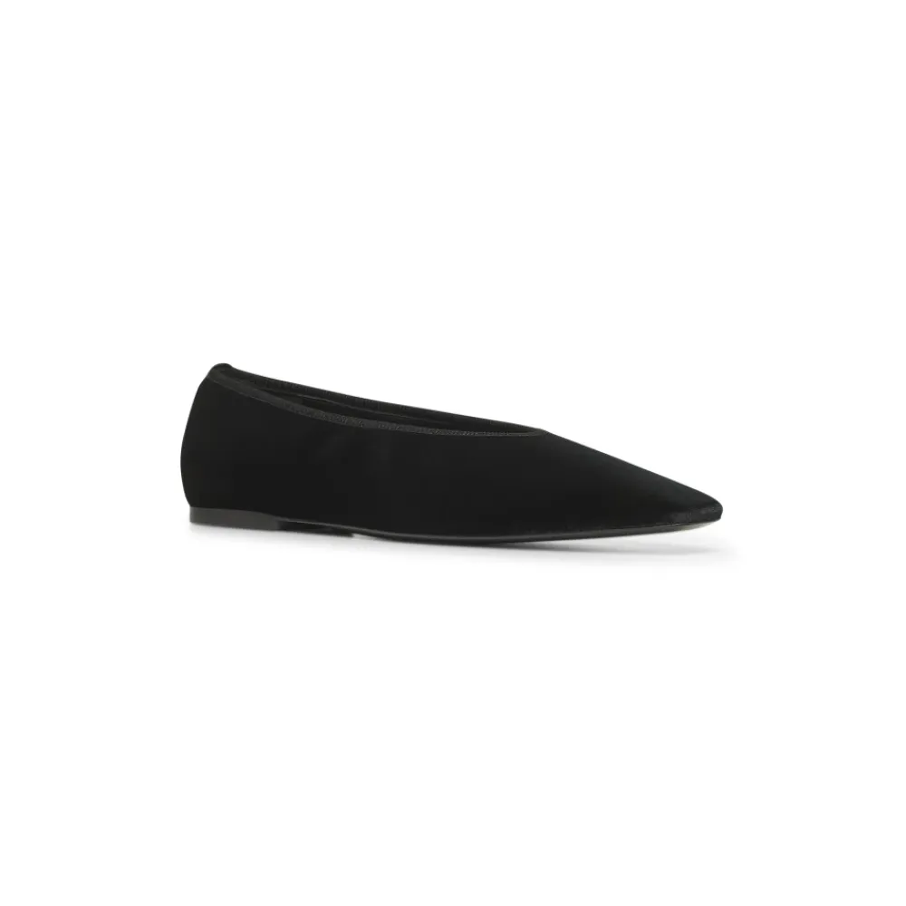 Ballerina Sko<TotêMe e Læder Slip-On Sko Sort