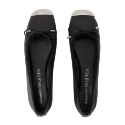 Ballerina Sko^Alexander McQueen e læderflade Sort