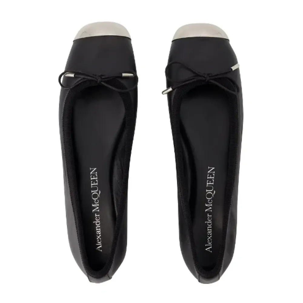 Ballerina Sko^Alexander McQueen e læderflade Sort