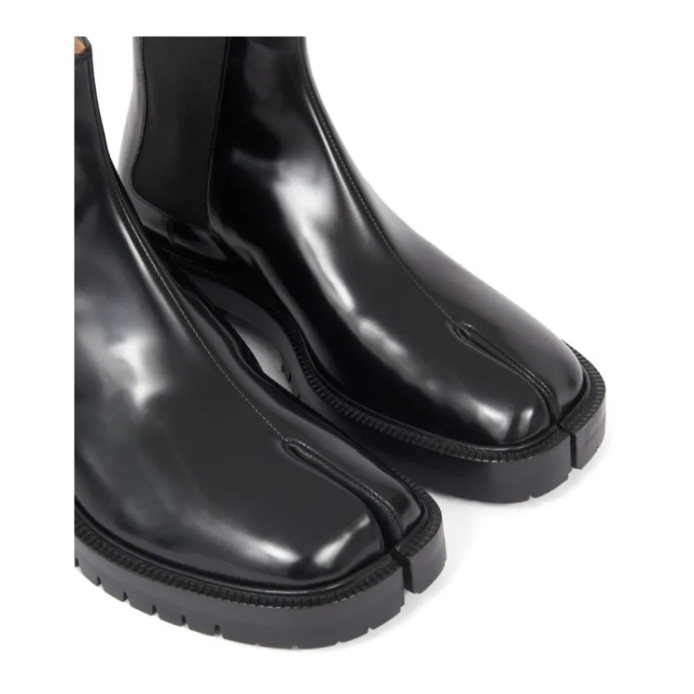 Chelsea Boots^Maison Margiela e Slip-On Støvler med Signaturlogo Sort