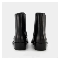 Chelsea Boots^Alexander McQueen /Sølv Læder Boxcar Støvler Sort