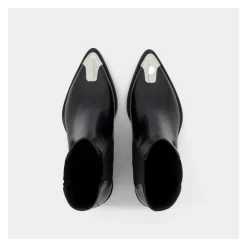 Chelsea Boots^Alexander McQueen /Sølv Læder Boxcar Støvler Sort