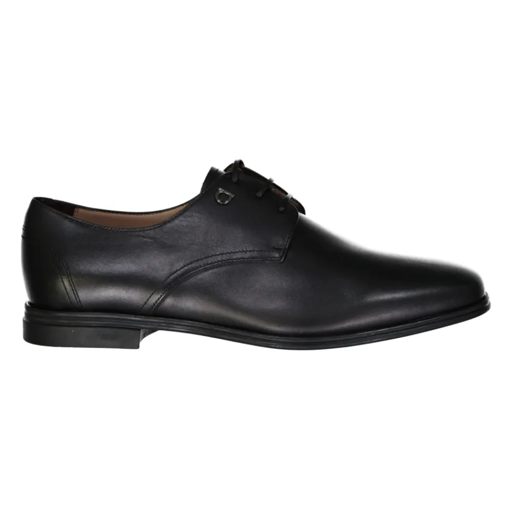 Business Sko<Ferragamo Spencer Leather Derby Shoes Sort