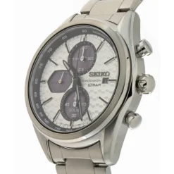 Ure^Seiko Sport Chronograph Quartz Solur Hvid