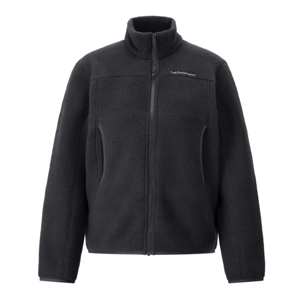 Fleece<Peak Performance Sporty Fleece Jakke Sort