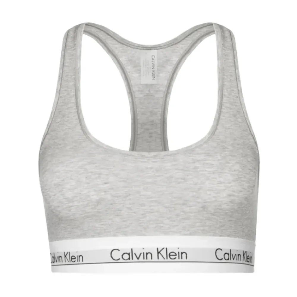 T-Shirts & Toppe<Calvin Klein Sporty Sports-BH med Gummibogstaver Grå
