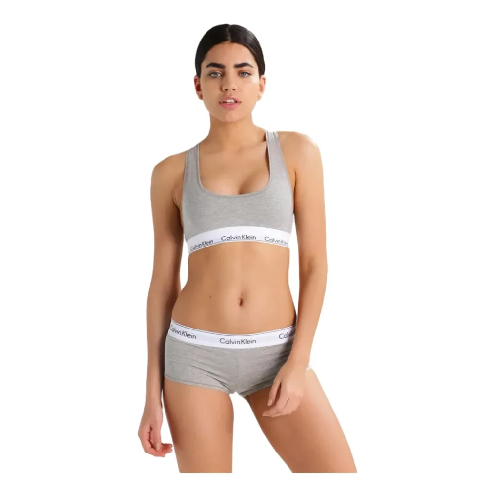 T-Shirts & Toppe<Calvin Klein Sporty Sports-BH med Gummibogstaver Grå