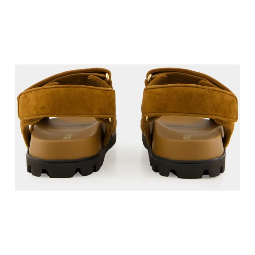 Sandaler^Miu Miu Sporty Matelassé Nappa Lædersandaler Brun