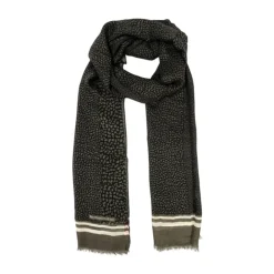 Tørklæder^Borbonese Spotted Print Scarf Grå