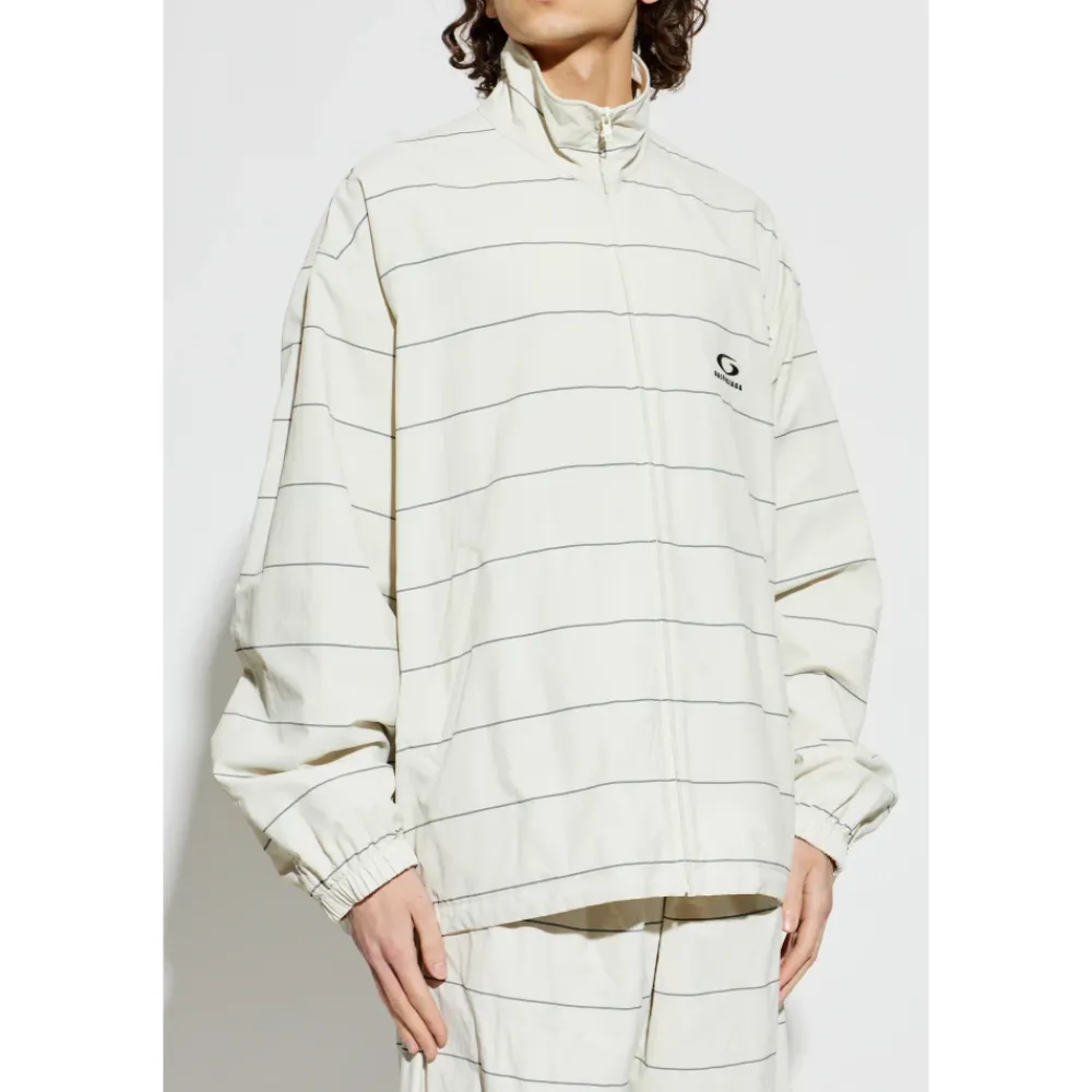 Jakker^Balenciaga Standing Collar Jacket Beige