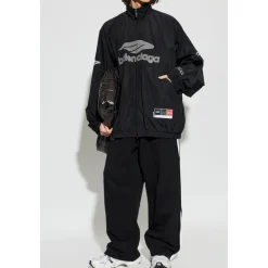 Jakker<Balenciaga Stand-up Collar Jakke Sort