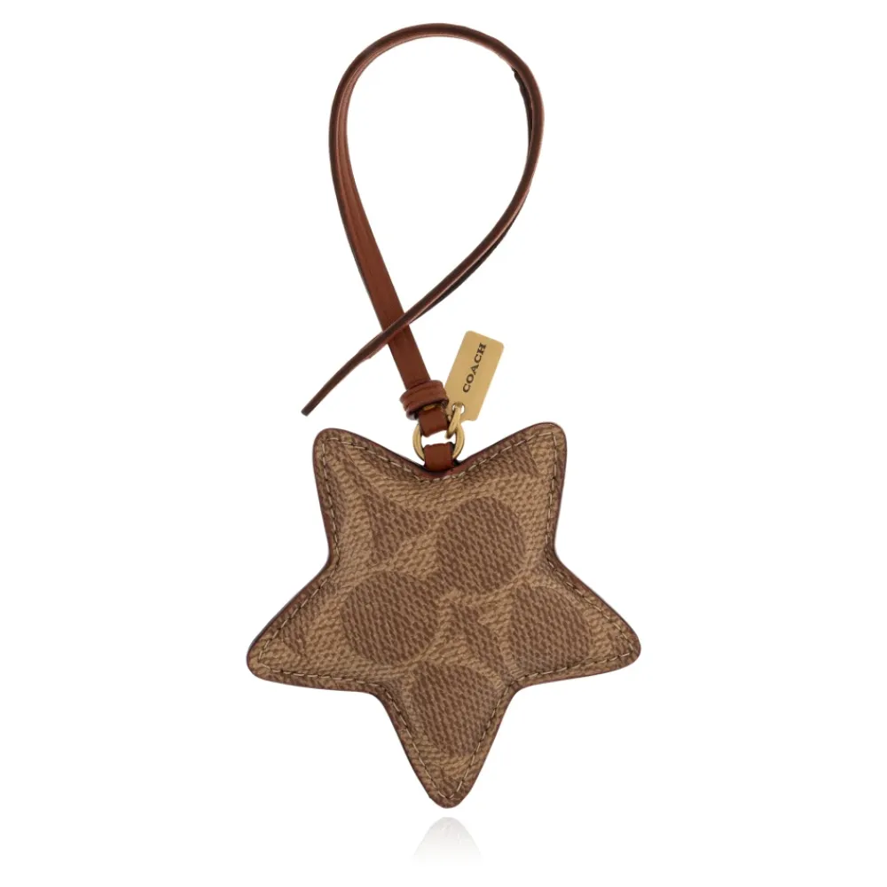 Tilbehør Til Tasker^Coach Star Puffy Bag Charm In Signature Canvas Brun