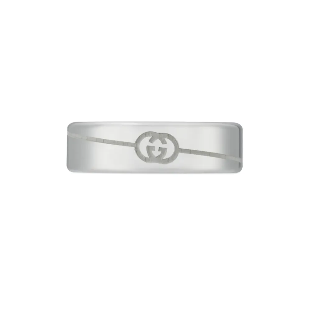 Smykker^Gucci Sterlingsølvring med Interlocking G-logo Grå
