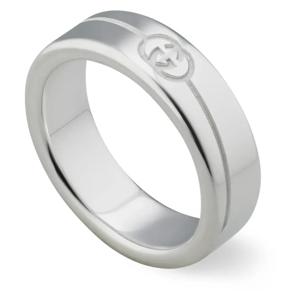 Smykker^Gucci Sterlingsølvring med Interlocking G-logo Grå