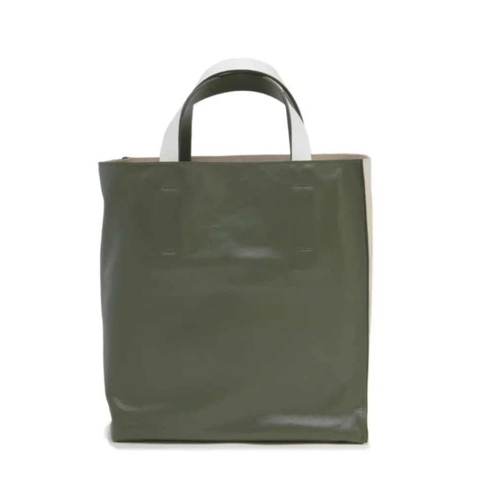 Tasker<Marni Stilfuld Bianco-Verde Skuldertaske Hvid