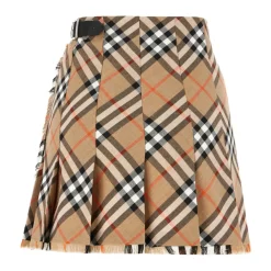 Nederdele<Burberry Stilfuld GONNE Kort Nederdel Beige
