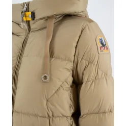 Frakker<Parajumpers Stilfuld Lang Jakke med Dobbelt Lynlås Beige