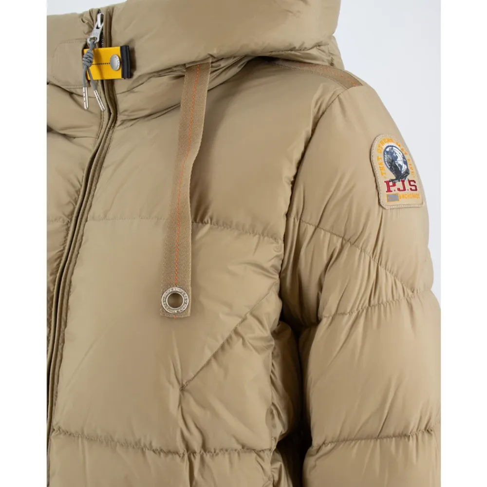 Frakker<Parajumpers Stilfuld Lang Jakke med Dobbelt Lynlås Beige