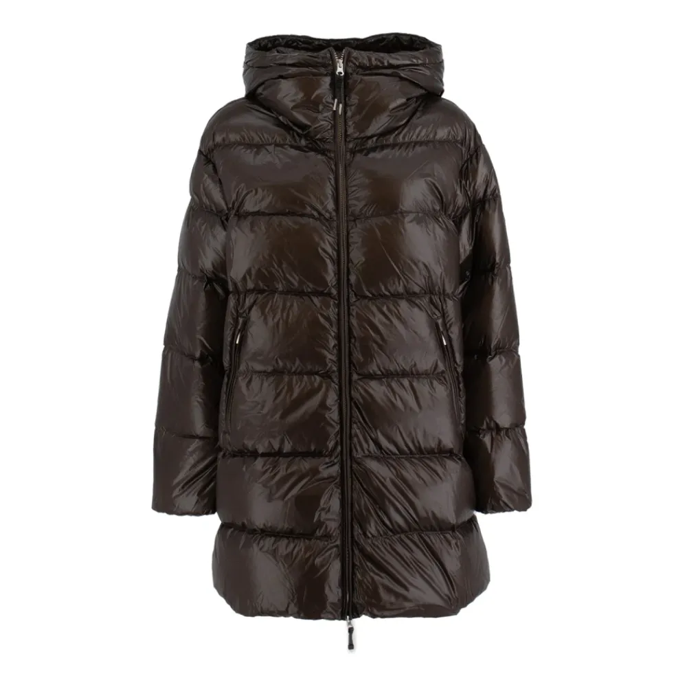 Jakker<Parajumpers Stilfuld Nylonjakke med Dobbelt Lynlås Brun