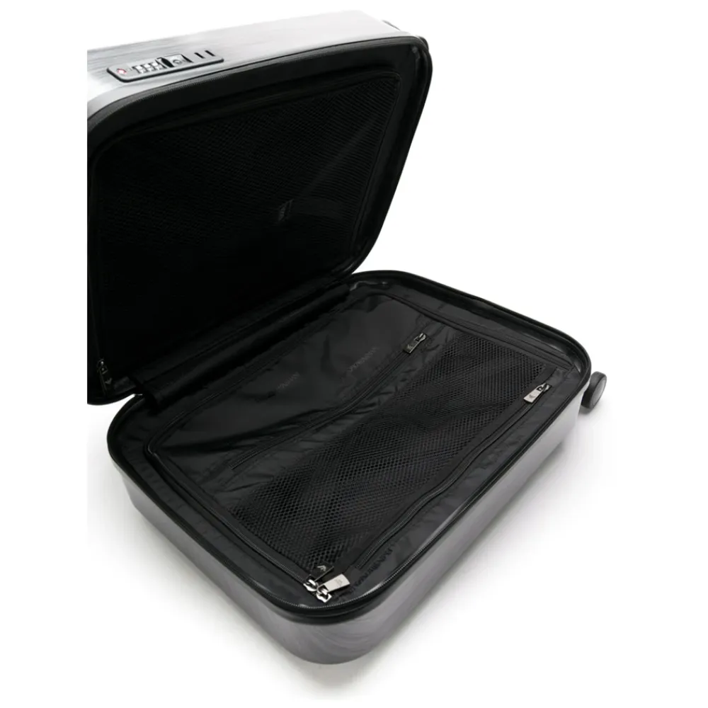 Kufferter<Emporio Armani Stilfuld Rejse Trolley Taske Grå