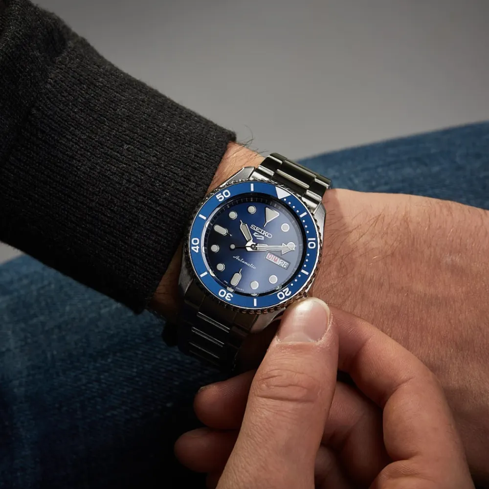 Ure^Seiko Stilfuld Sports Automatisk Ur Blå