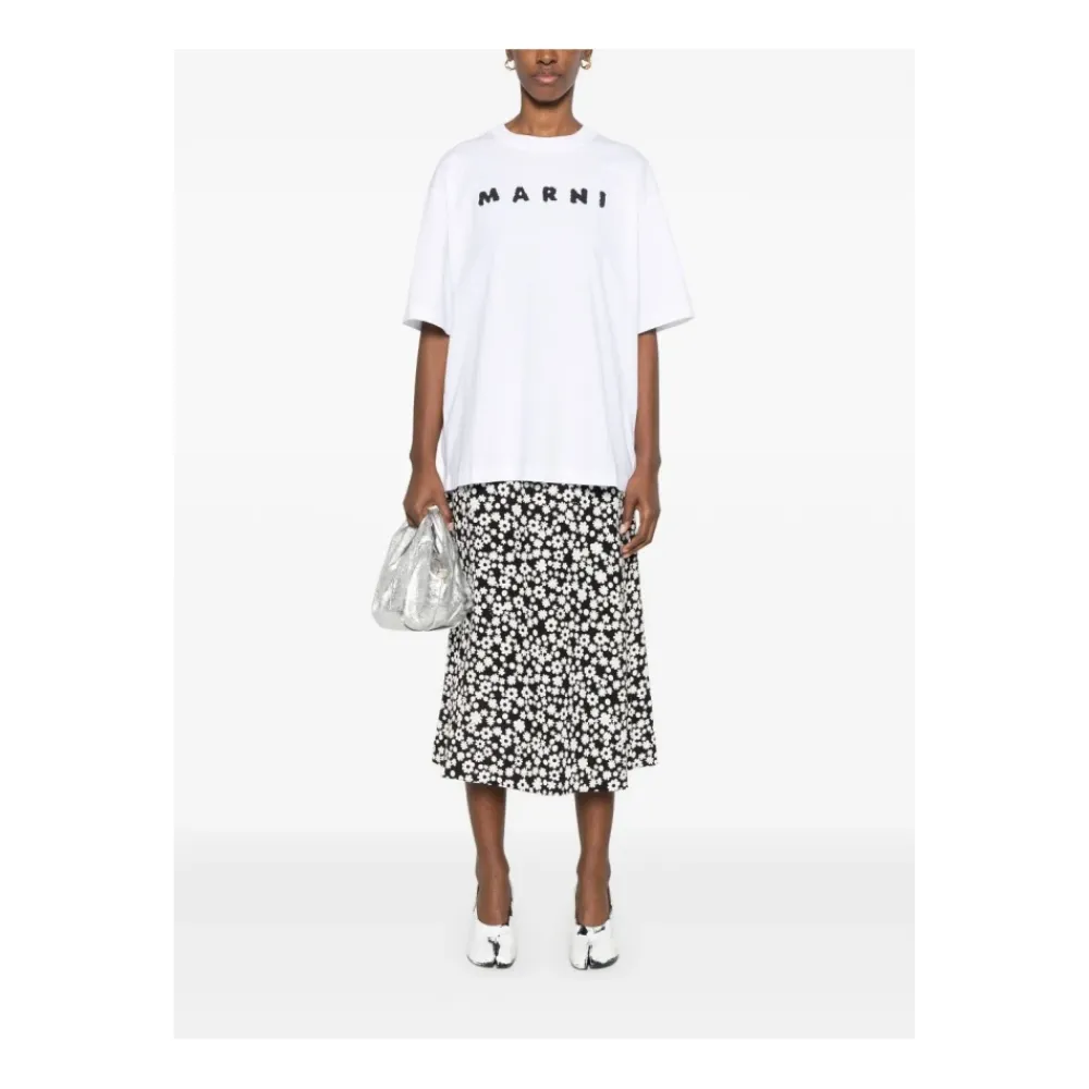 T-Shirts<Marni Stilfuld T-shirt Kollektion Hvid