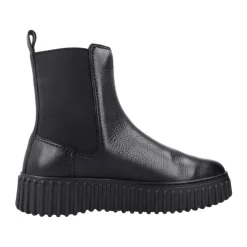 Chelsea Boots^Clarks Stilfulde Chelsea-støvler i Maple Finish Sort