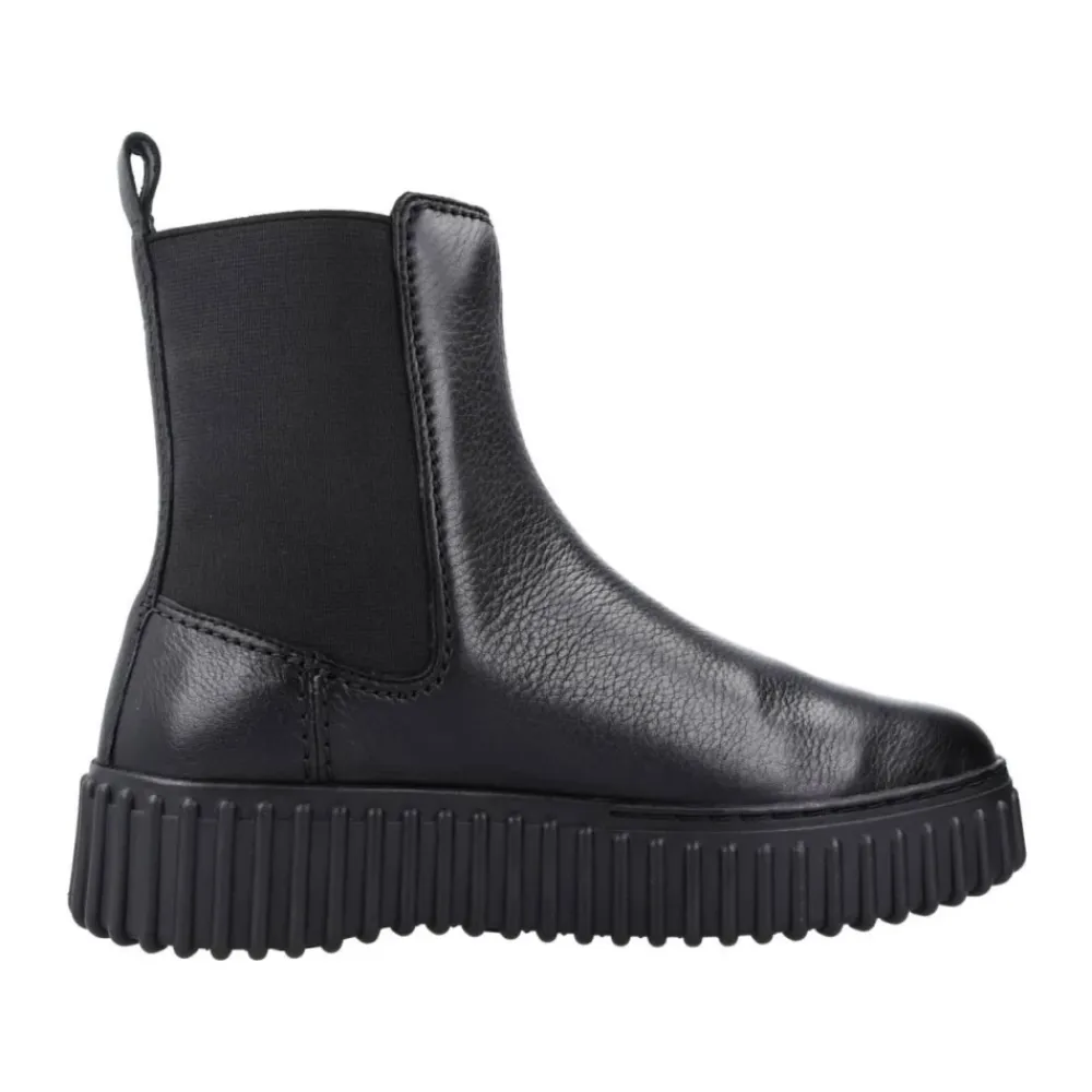 Chelsea Boots^Clarks Stilfulde Chelsea-støvler i Maple Finish Sort