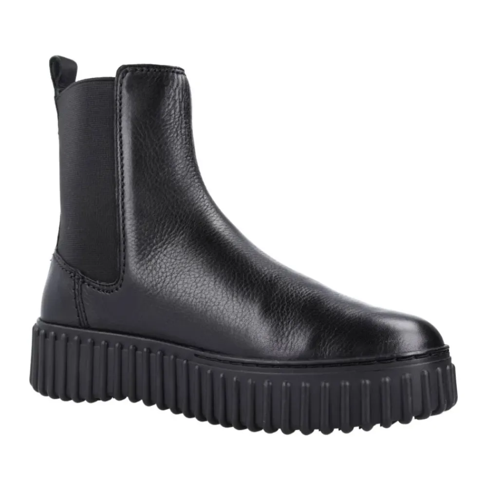 Chelsea Boots^Clarks Stilfulde Chelsea-støvler i Maple Finish Sort