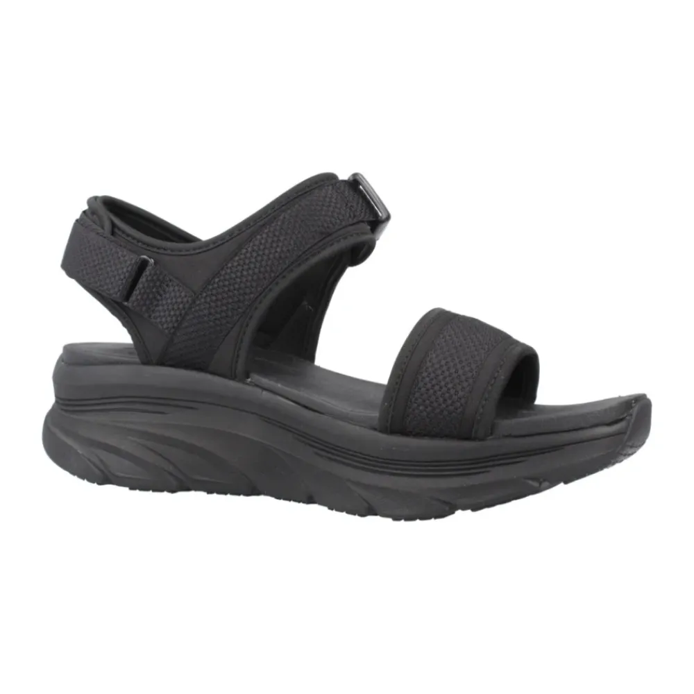 Sandaler^Skechers Stilfulde flade sandaler til kvinder Sort