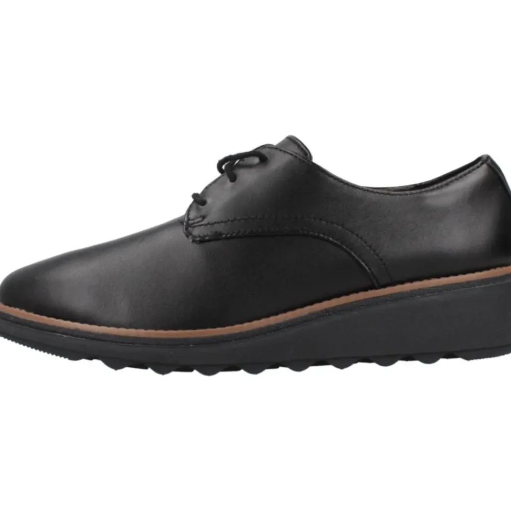 Snøresko<Clarks Stilfulde Lædersnøresko Sort