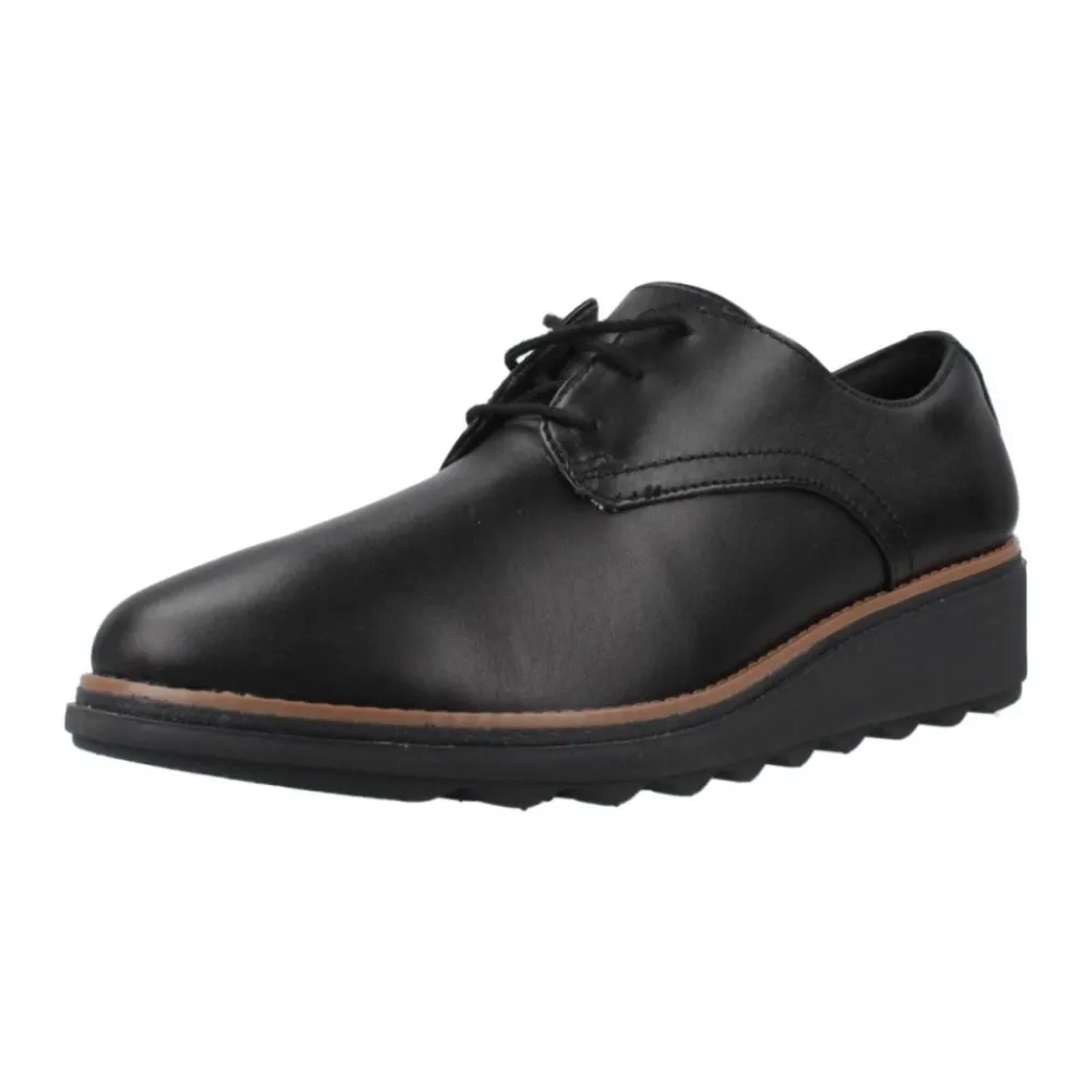 Snøresko<Clarks Stilfulde Lædersnøresko Sort