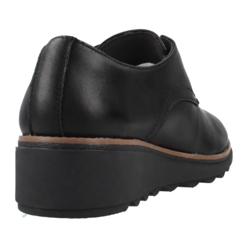 Snøresko<Clarks Stilfulde Lædersnøresko Sort